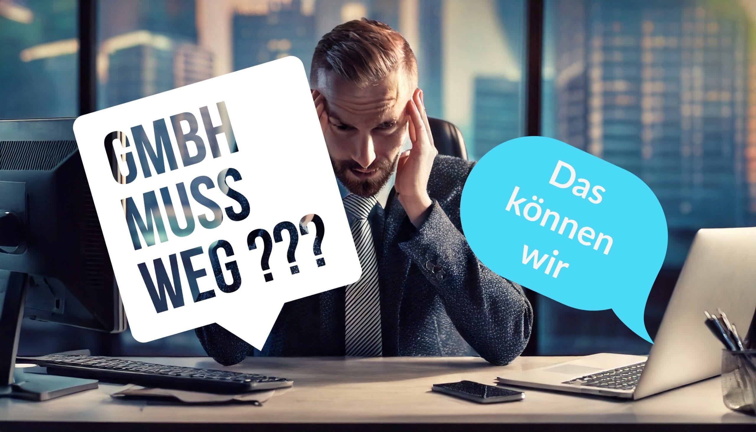 GmbH in Schwierigkeiten gestresster Geschäftsmann braucht MAES JACOBS Holding-Strukturen Rettung