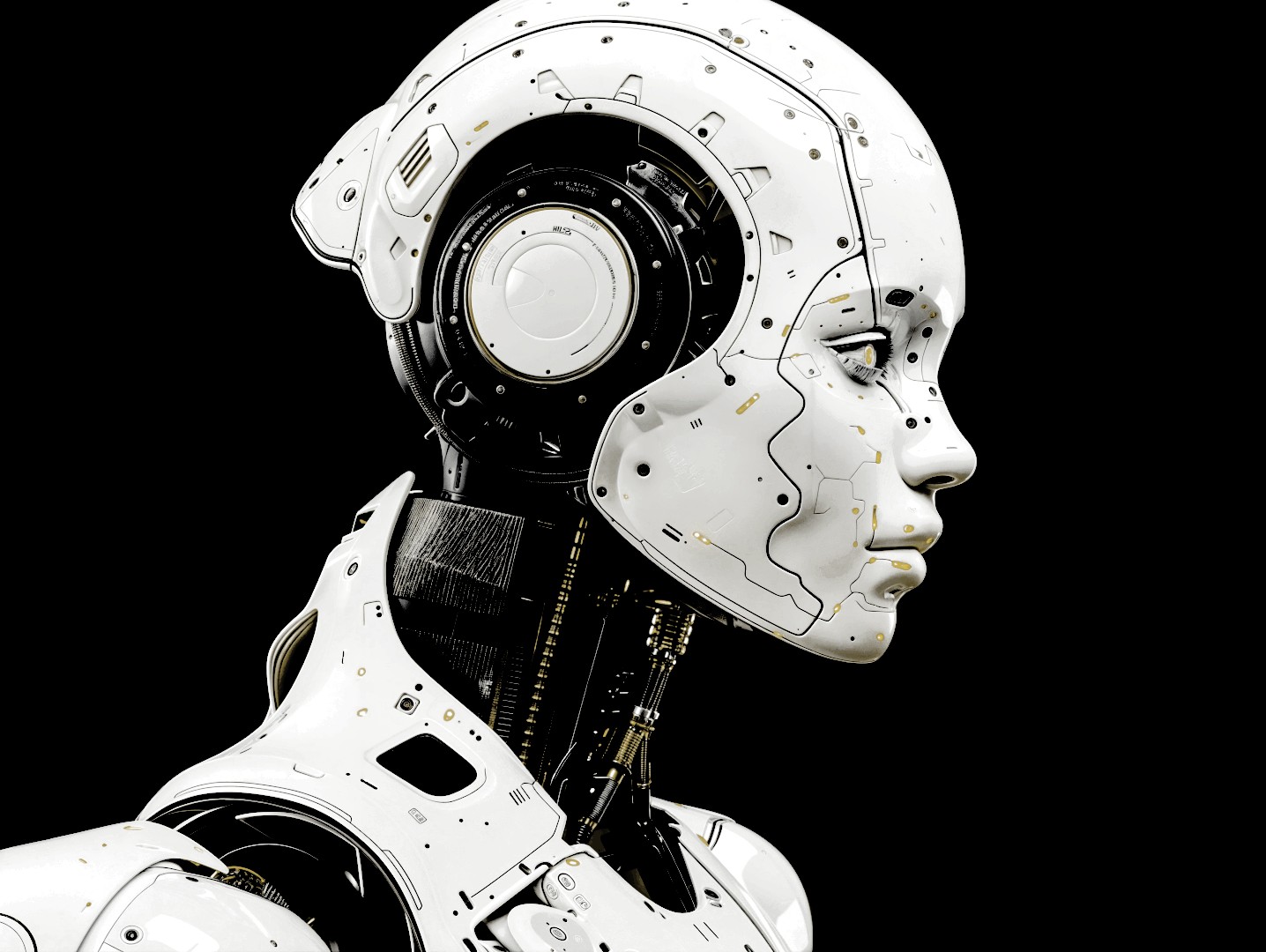 iRobot-Vision 2027: Weißer humanoider Roboter zeigt wie Maschinen Menschen ersetzen werden